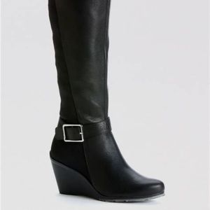 Calvin Klein wedge leather boots size 9